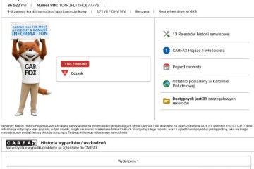 Pierwsza szkoda, pierwszy właściciel TRAILHAWK KUPIONY w transporcie